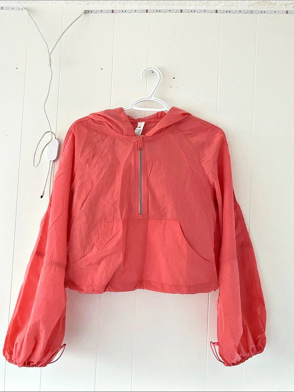 lululemon Scuba Cropped Anorak Pink Hooded Half-Zip Jacket Size 4